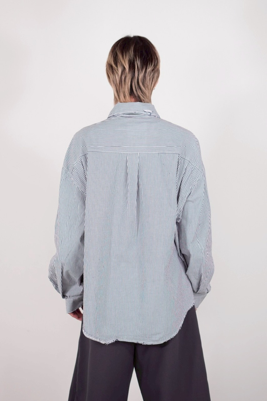 受注制【Chikashitsu +】vintage like stripe shirt | OUR BRAND