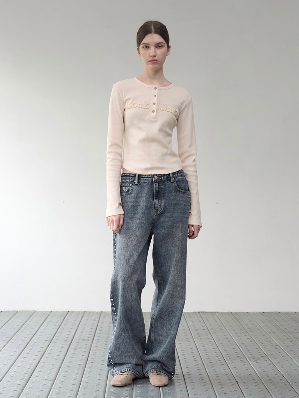 ROCKCAKE ■ Studded Line Point Jeans デニム ROCK CAKE】Studded Line Point Jeans | OUR BRAND,ROCK CAKE