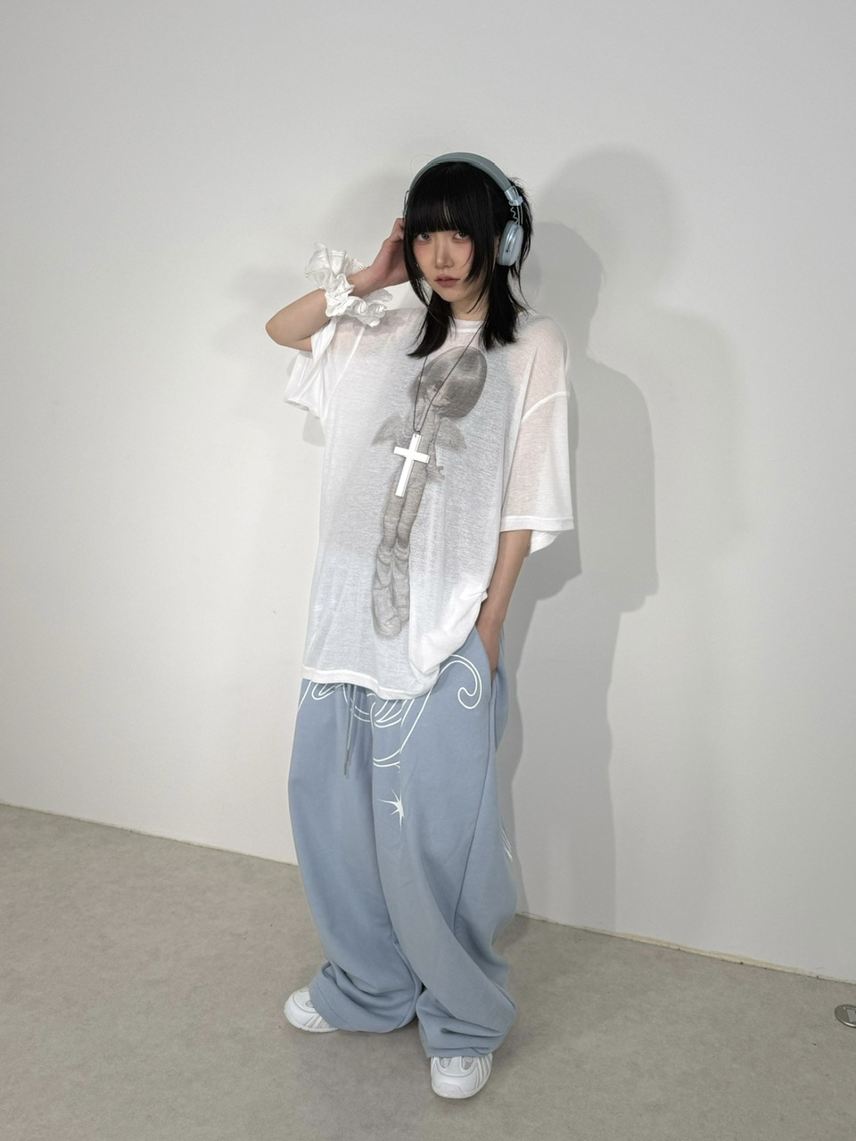 トップス Girl is angel see-through tee Nerd out XU】Girl is angel see-through tee (2color) | OUR