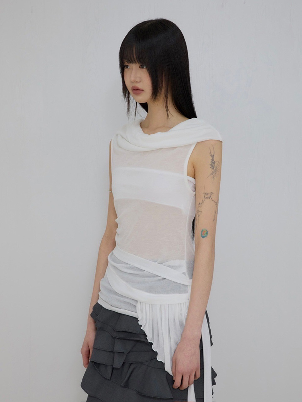【FLARE UP】 Layered Frill T-Shirt /追跡付 FLAREUP】Faye Frill Sleeveless | OUR BRAND,FLAREUP