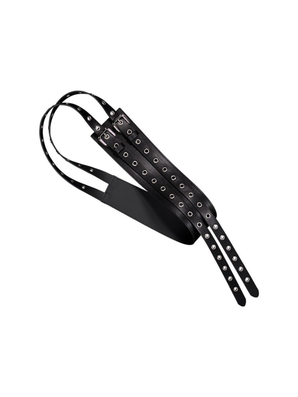 SETUP-EXE★韓国★人気★TWIN BUCKLE WAIST BELT / BLACK ベルト SETUP‐EXE】TWIN BUCKLE WAIST BELT / 【セットアップエグゼ