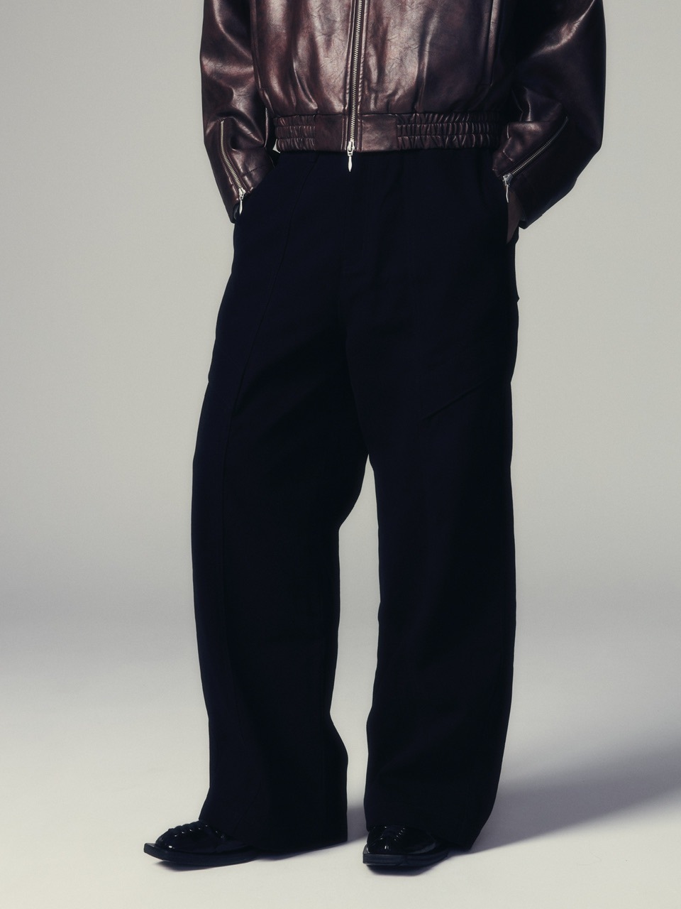 CS】cotton wide twill pants (black) | OUR BRAND,Chikashitsu +,CS