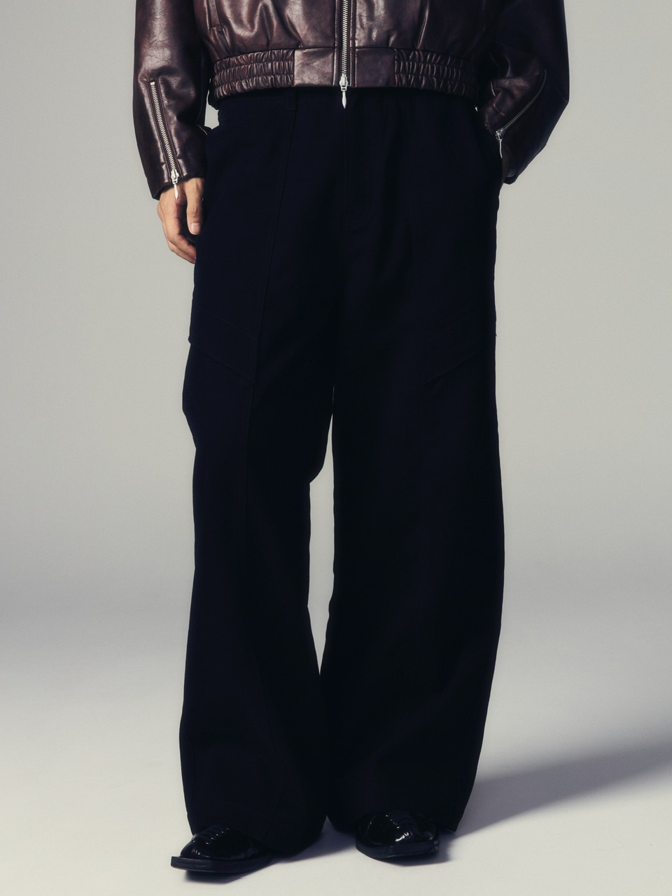 CS】cotton wide twill pants (black) / 【シーエス】コットンワイド
