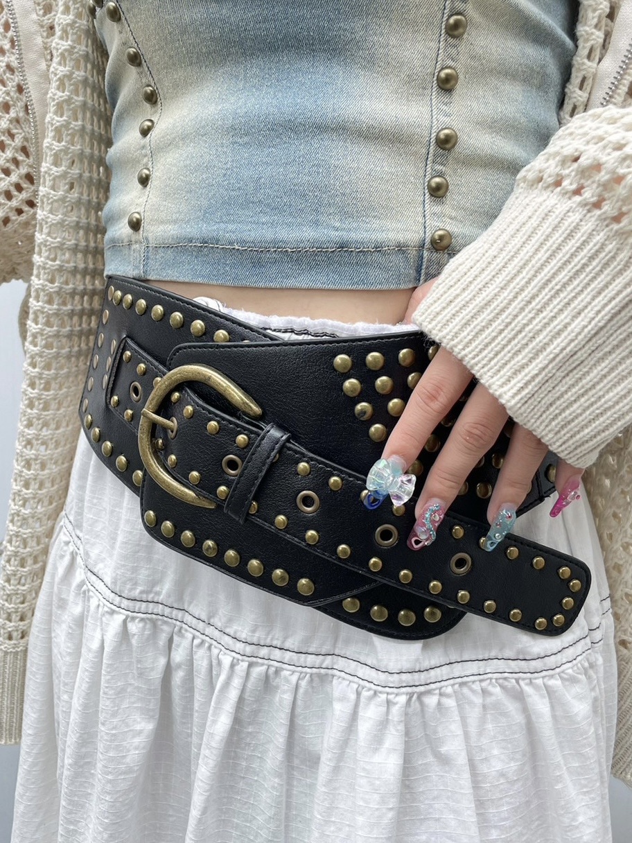 受注制【Never mind the XU】punching wide belt | OUR BRAND,Never