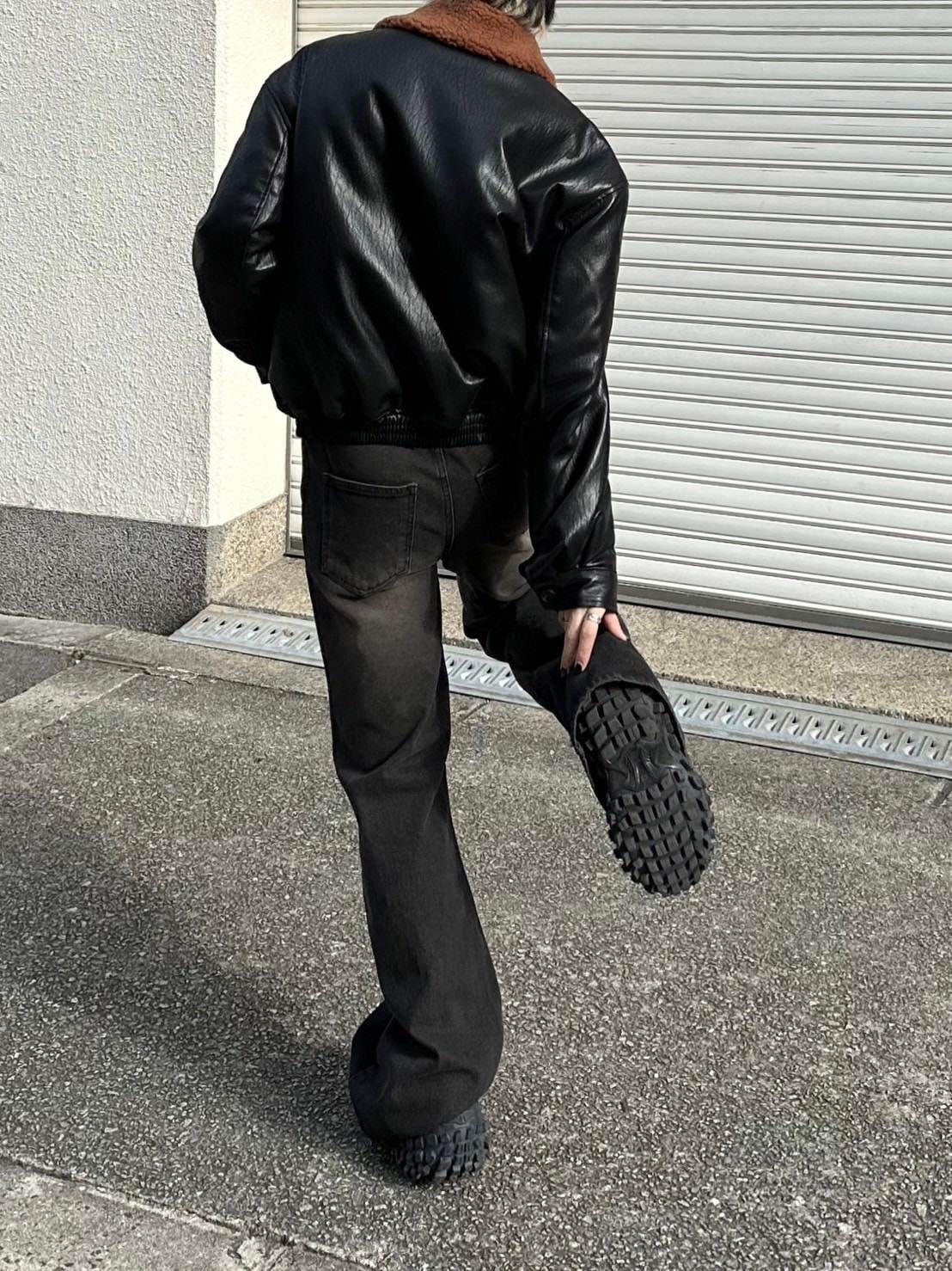 受注制【Chikashitsu +】vintage wash bootscut denim pants