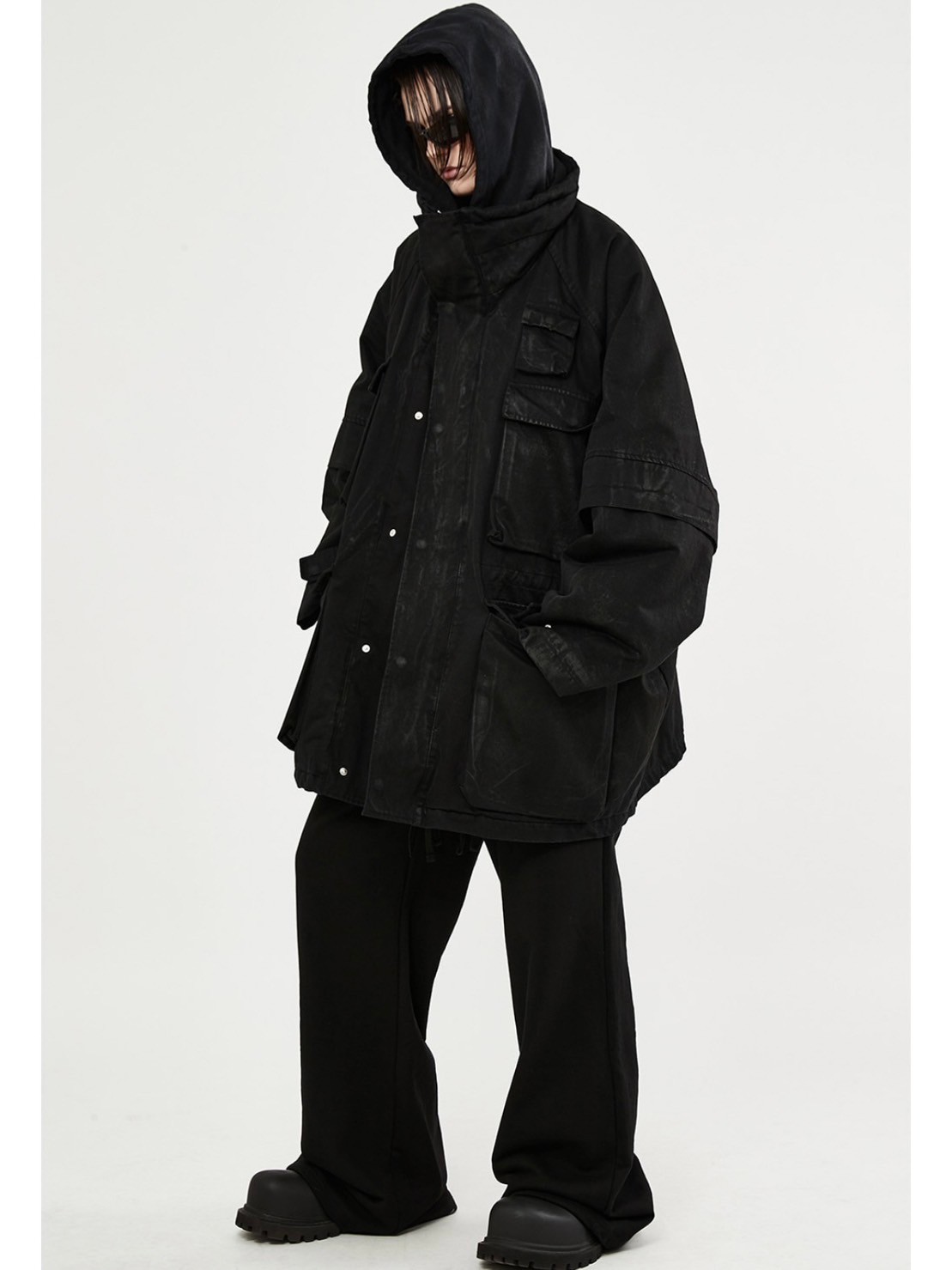 SUNDAY OFF CLUB】Oversized Washed Cargo Shell Parka (2color) | OUR