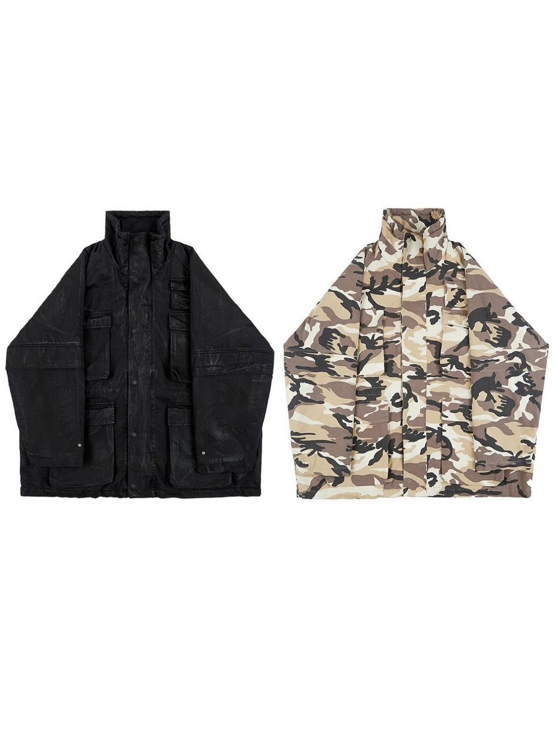 SUNDAY OFF CLUB】Oversized Washed Cargo Shell Parka (2color
