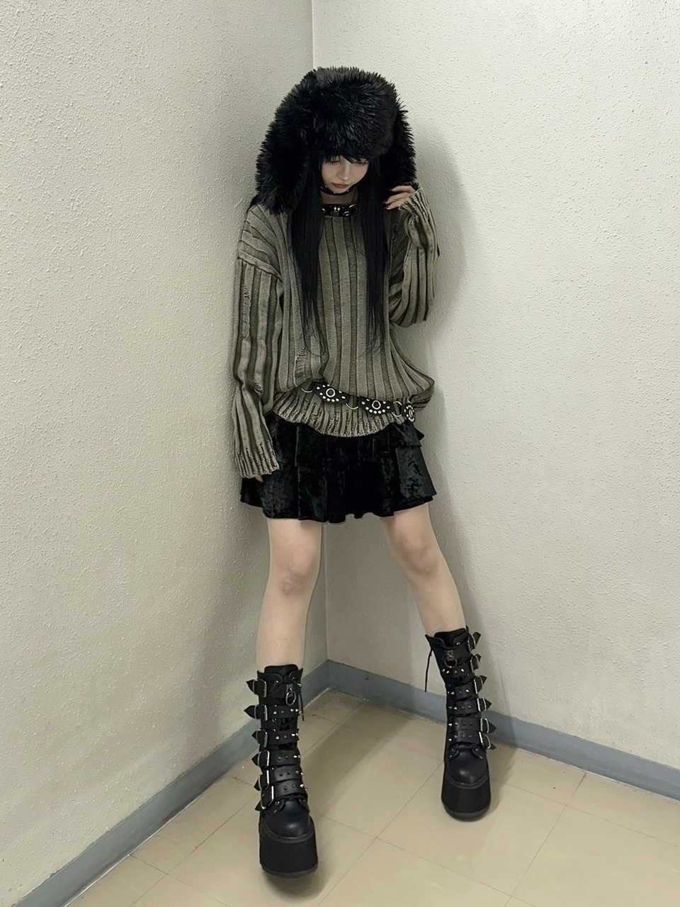 受注制【XU DOG】dyeing damage knit (2color) | OUR BRAND,XU