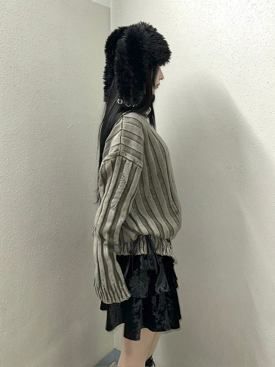 受注制【XU DOG】dyeing damage knit (2color) | OUR BRAND,XU