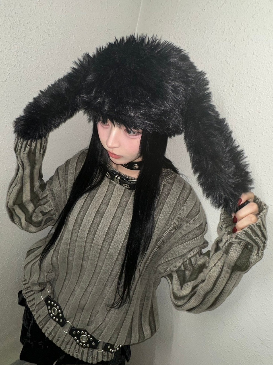 受注制【XU DOG】dyeing damage knit (2color) | OUR BRAND,XU
