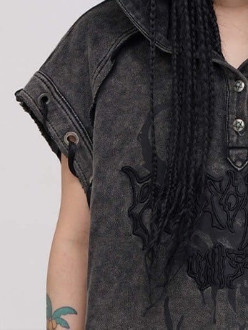 PERSONSOUL BUTTON COLLAR HOODED 箱あり可能 PERSONSOUL】Button Collar Hooded Sleeveless Sweatshirt | OUR