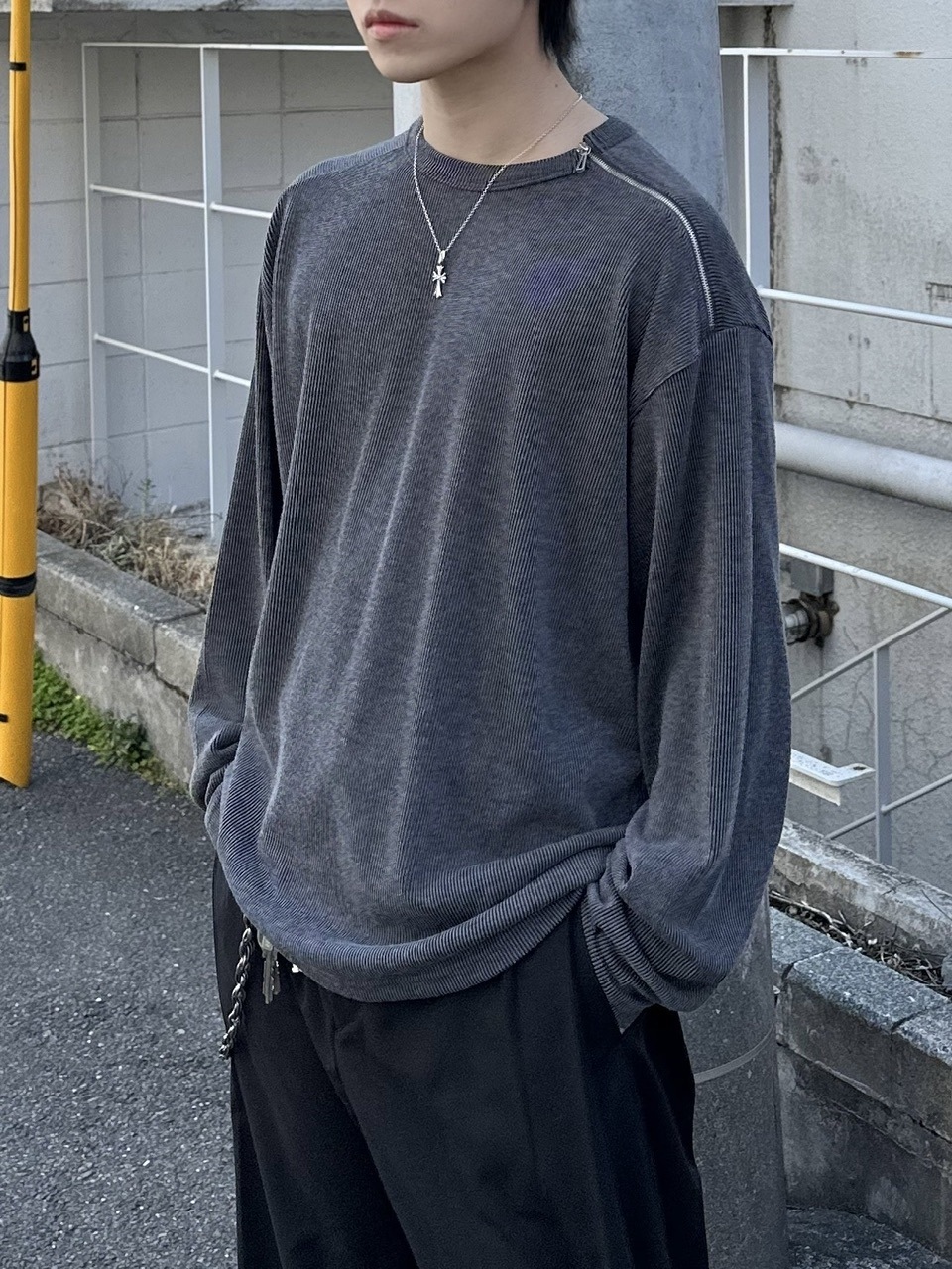 限定Chikashitsu +shoulder zip long sleeve 大阪店WEB限定【Chikashitsu +】shoulder zip long sleeve