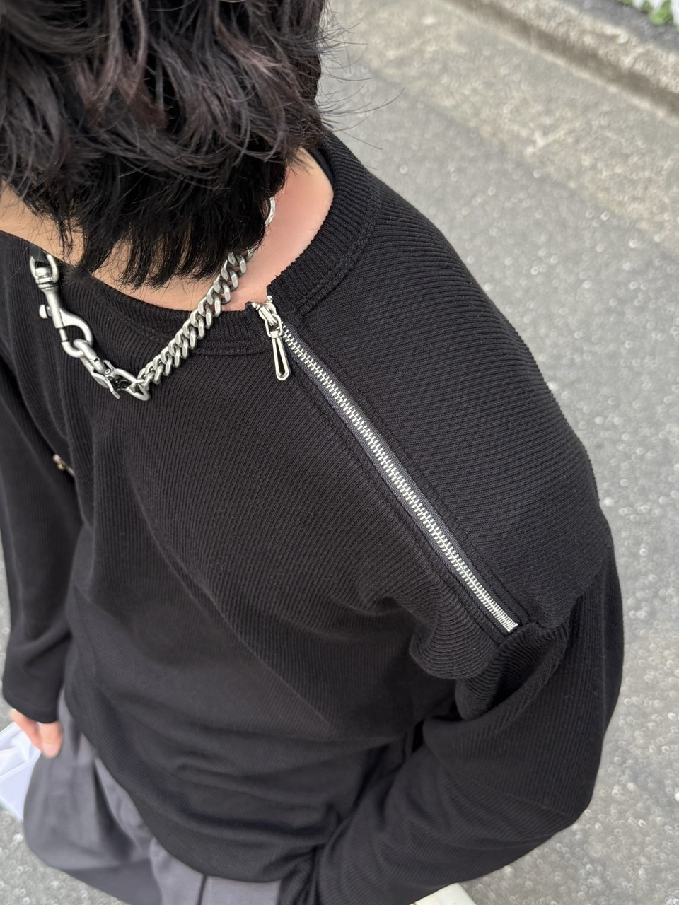 限定Chikashitsu +shoulder zip long sleeve 大阪店WEB限定【Chikashitsu +】shoulder zip long sleeve