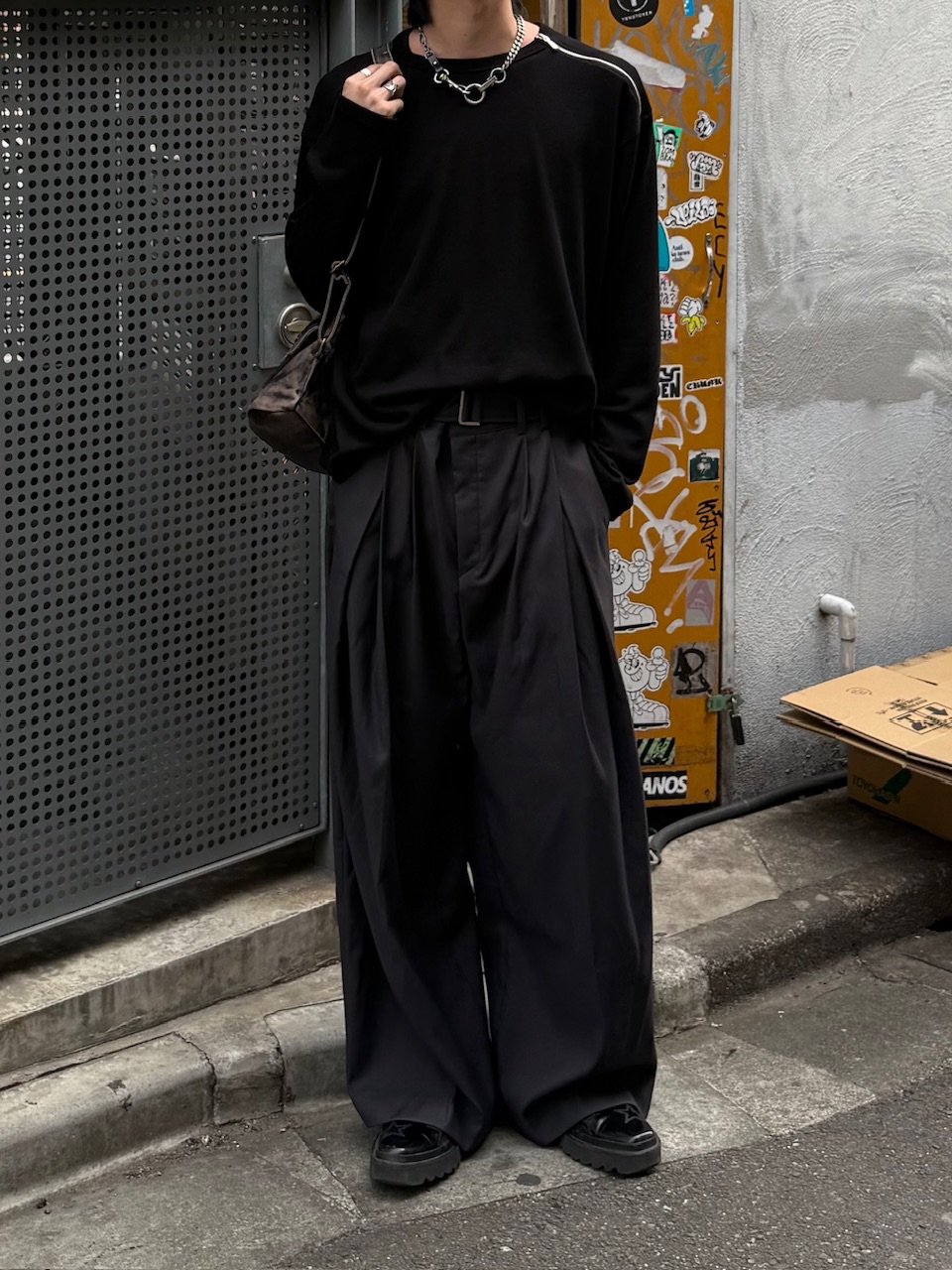 限定Chikashitsu +shoulder zip long sleeve 大阪店WEB限定【Chikashitsu +】shoulder zip long sleeve