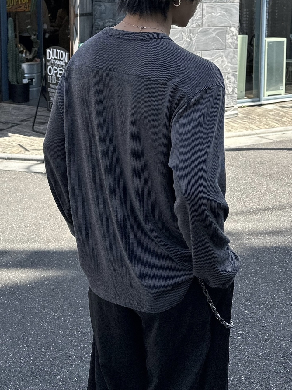 大阪店WEB限定【Chikashitsu +】shoulder zip long sleeve