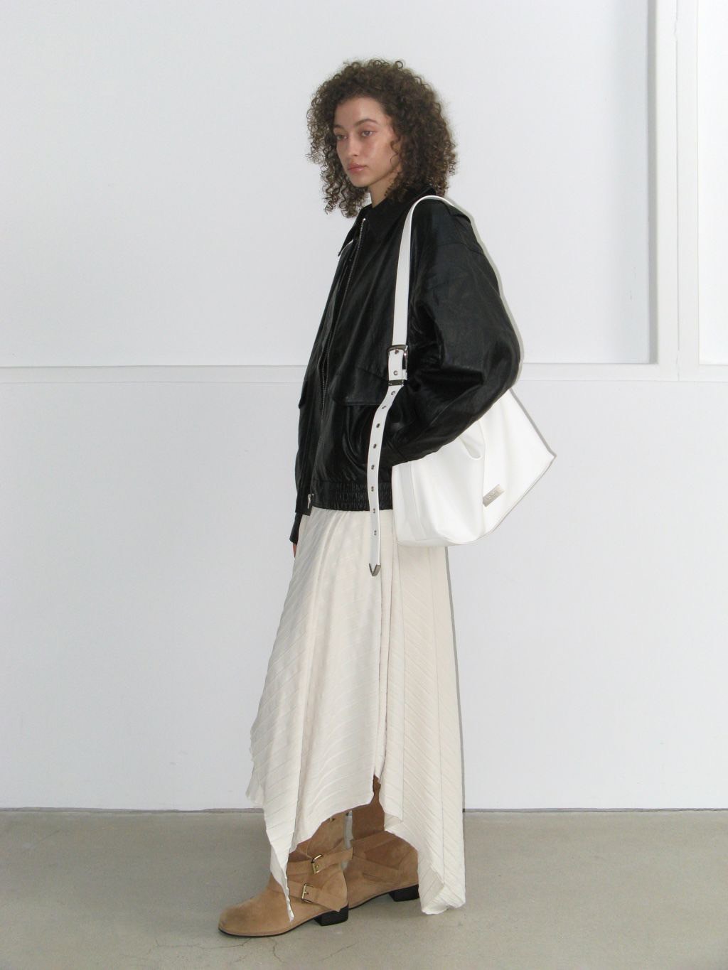 トートバッグ ROCKCAKE Punching Belt Strap Shoulder Bag Ivory RC24BG00800 ROCK CAKE】Punching Belt Strap Shoulder Bag | OUR BRAND,ROCK