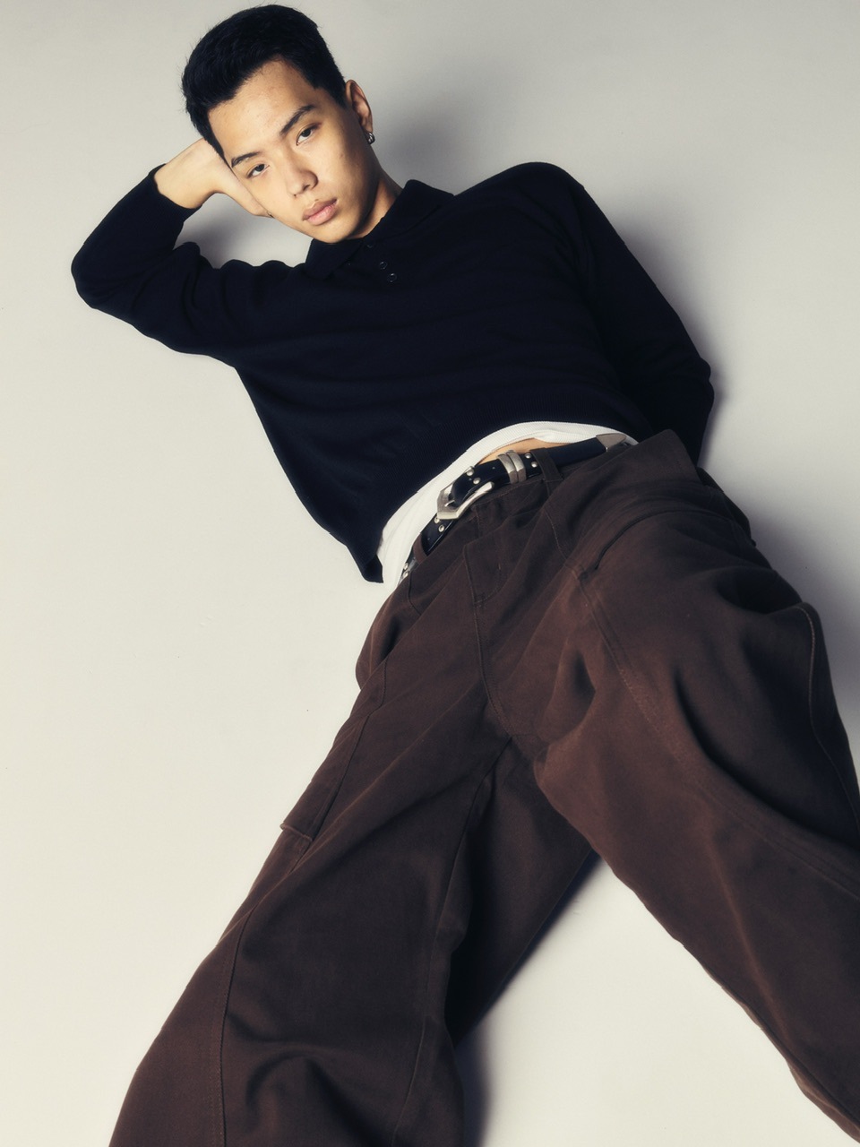 CS】cotton wide twill pants (brown) | OUR BRAND,Chikashitsu +,CS