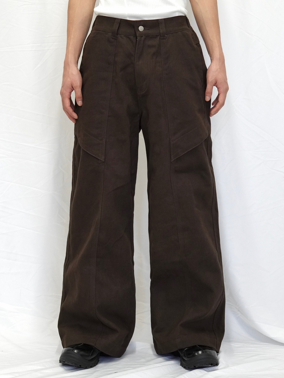 【CS】cotton wide twill pants (brown) CS】cotton wide twill pants (brown) | OUR BRAND,Chikashitsu +,CS