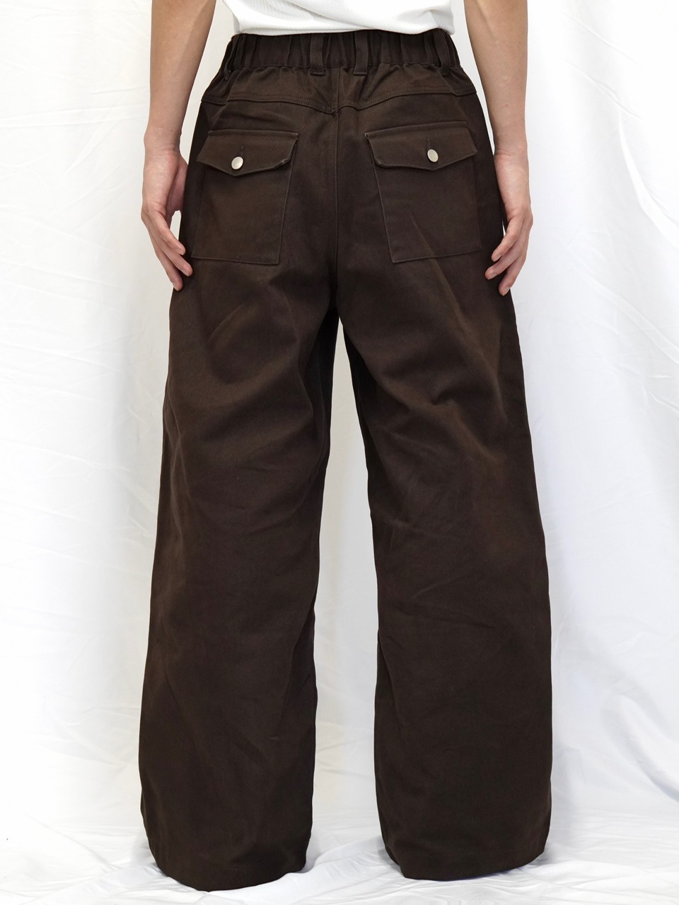 CS】cotton wide twill pants (brown) | OUR BRAND,Chikashitsu