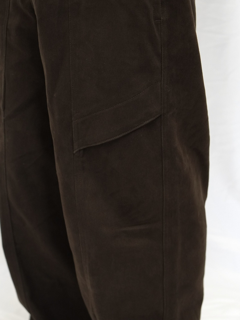 CS】cotton wide twill pants (brown) / 【シーエス】コットンワイド