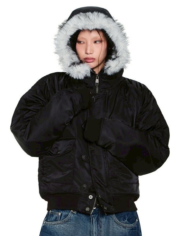 AAKAM】Hooded Fur MA-1 Jacket | OUR BRAND,AAKAM | PRESSING WEB SHOP