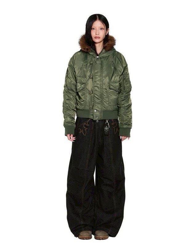 AAKAM】Hooded Fur MA-1 Jacket | OUR BRAND,AAKAM | PRESSING WEB SHOP