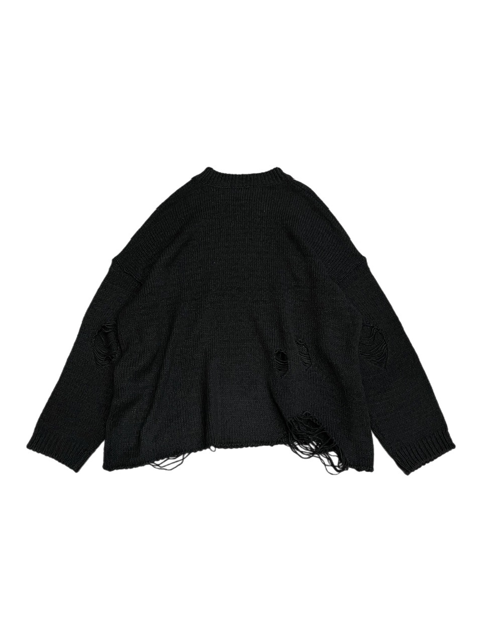 受注制【Chikashitsu +】oversized damage knit (2color)