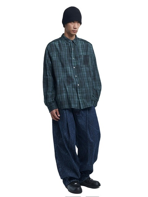 シャツ NOMANUAL H.R CHECK SHIRTS SA144 MUSINSA公式 | NOMANUAL O.D CHECK SHIRT - BLACK