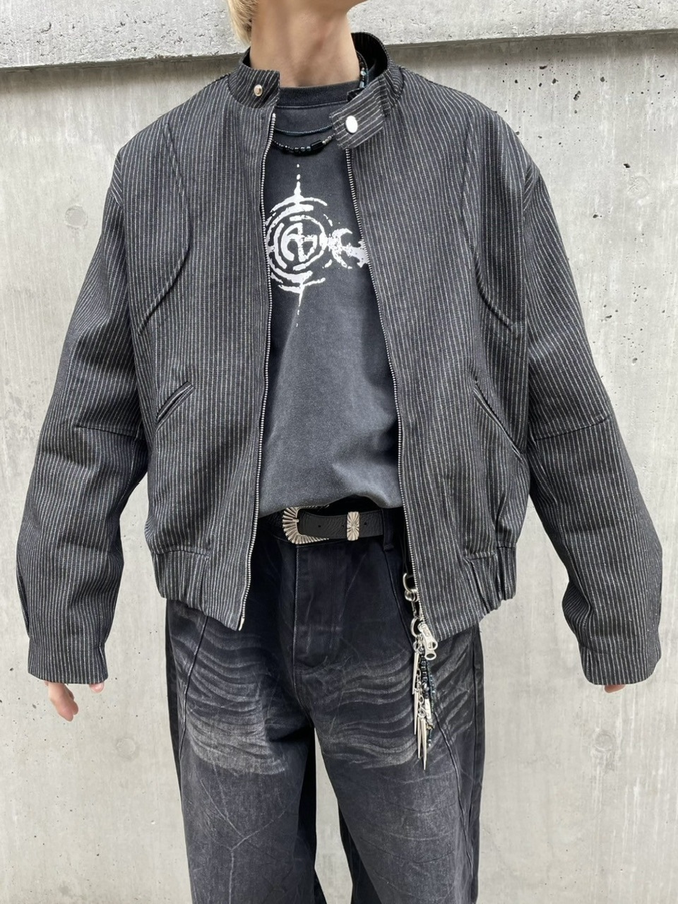 受注制【nmtc +】pin stripe denim jacket