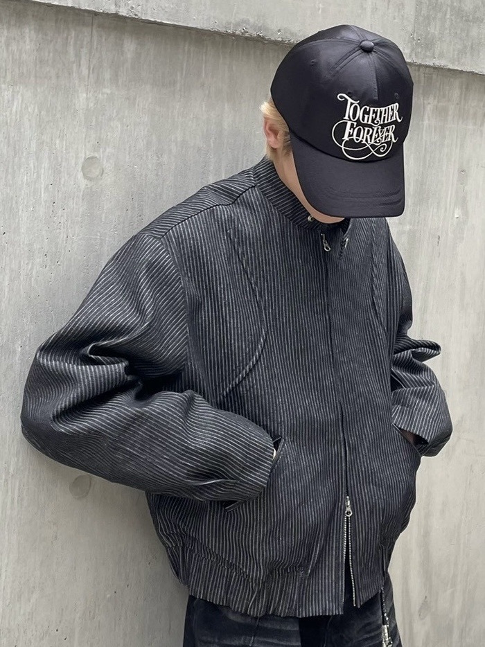受注制【nmtc +】pin stripe denim jacket