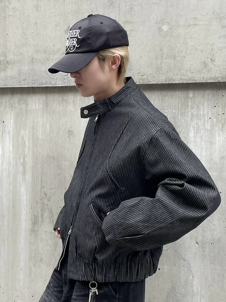 受注制【nmtc +】pin stripe denim jacket