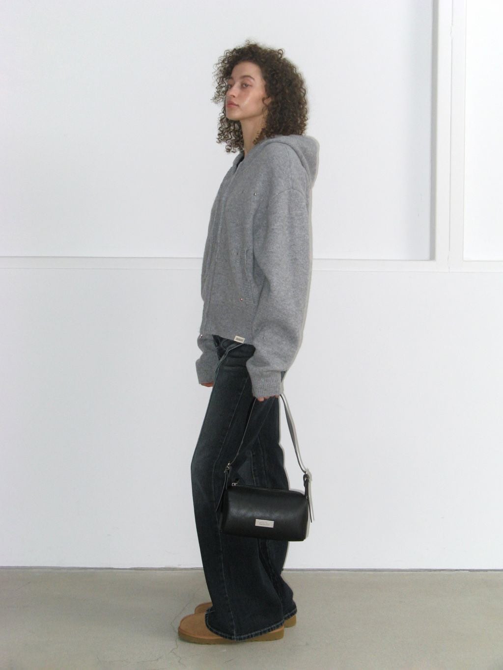 ショルダーバッグ・ポシェット ROCKCAKE Square Leather Belt Shoulder Bag Black ROCK CAKE】Square Leather Belt Shoulder Bag | OUR BRAND,ROCK