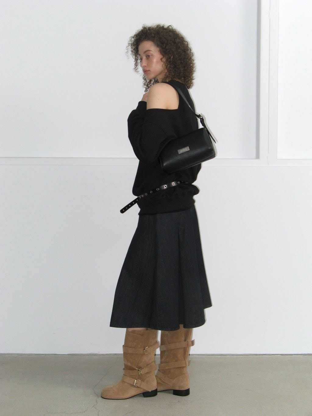 ROCK CAKE】Square Leather Belt Shoulder Bag | OUR BRAND,ROCK