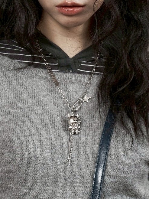 【BLACKPURPLE】25SS★ Kitsch star cattus necklace BLACK PURPLE】Kitsch star cattus necklace | OUR BRAND,BLACK