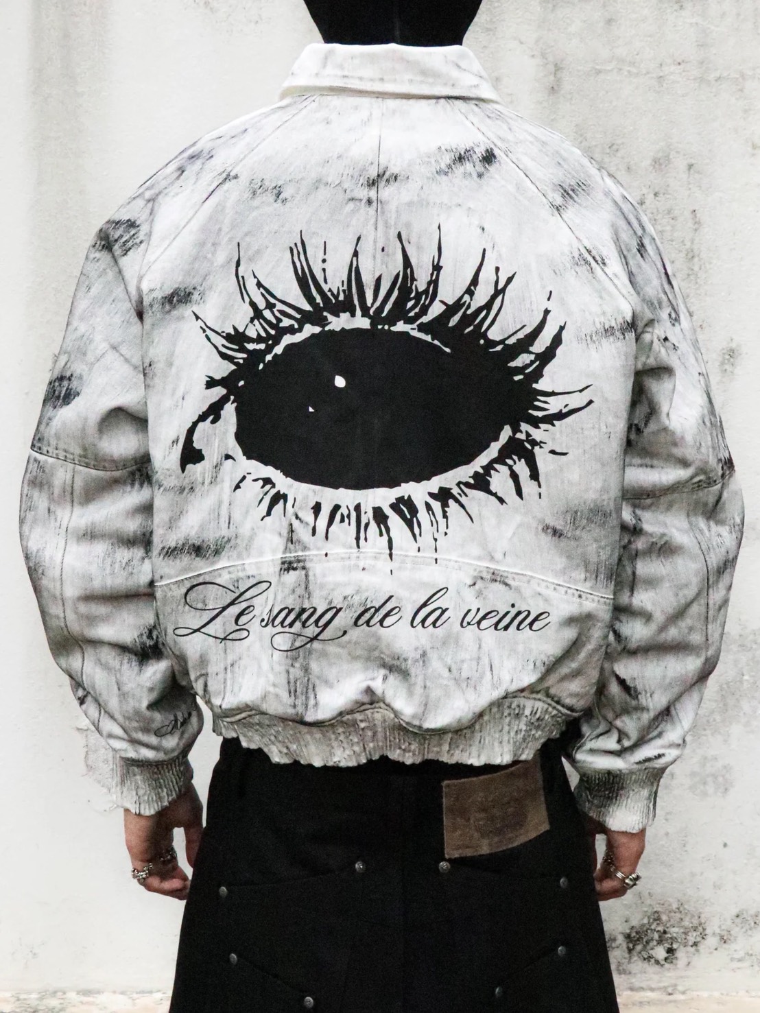Thought We Friends】Bane Waxed Denim Varsity Jacket | OUR BRAND