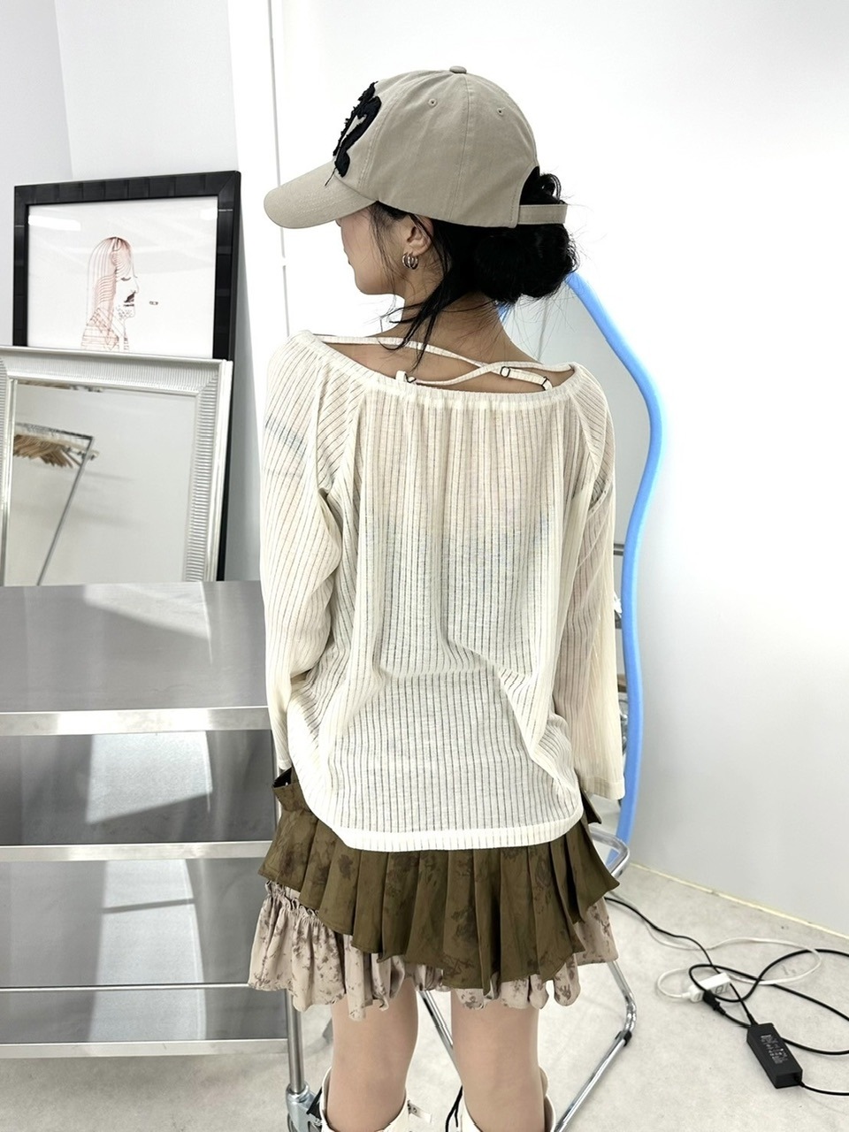 受注制【XU DOG】off shoulder mesh tops (2color)