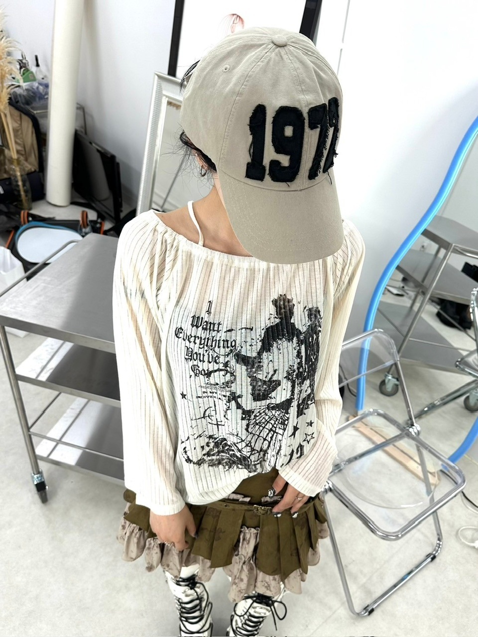 受注制【XU DOG】off shoulder mesh tops (2color)