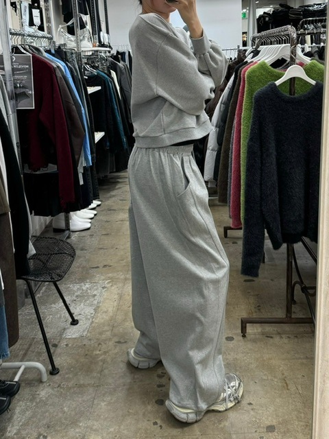 受注制【Chikashitsu +】curve stitch straight sweat pants (3color) / 【チカシツプラス】カーブスティッチストレートスウェットパンツ