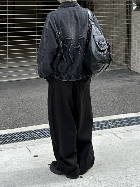 受注制【Chikashitsu +】curve stitch straight sweat pants (3color