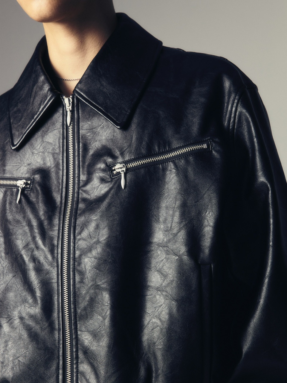 CS】multi zip faded wash blouson (black) | OUR BRAND,Chikashitsu +