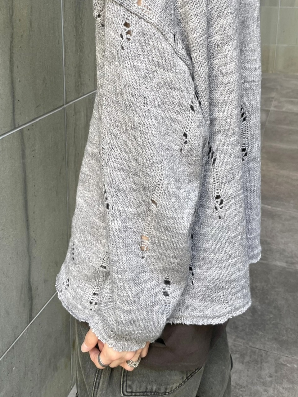 受注制【SUPADA】damage mohair knit (2color) | OUR BRAND,SUPADA