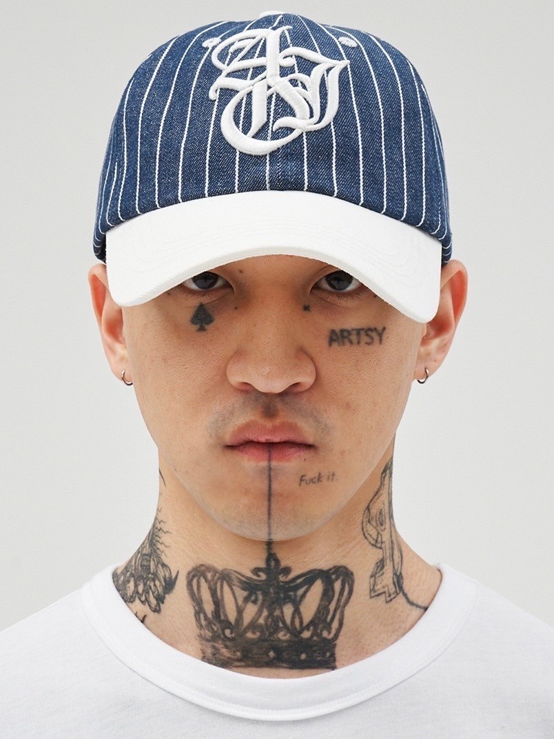 【AJO AJOBYAJO】24SS★ Sporty Logo Stripe Denim Cap AJOBYAJO】Sporty Logo Stripe Denim Cap | OUR BRAND,AJOBYAJO