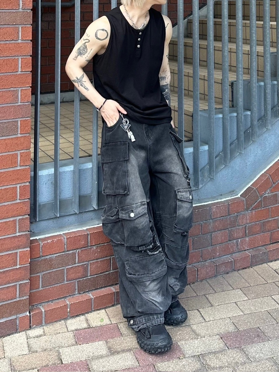 Chikashitsu +】henry neck sleeveless (3color