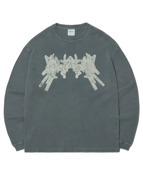 ★NOMANUAL★A.W WAFFLE LONG SLEEVE TEE★ NOMANUAL】A.W WAFFLE LONG SLEEVE TEE | OUR BRAND,NOMANUAL