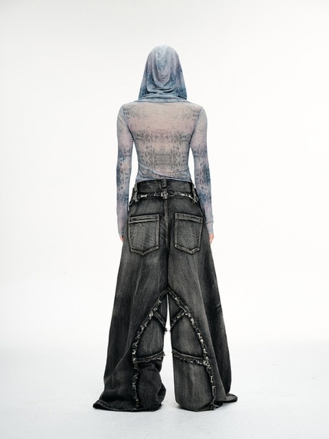 PERSONSOUL Fold Jeans ワイドパンツ ジーンズ Personsoul Folded Structure Baggy Jeans - personsoul