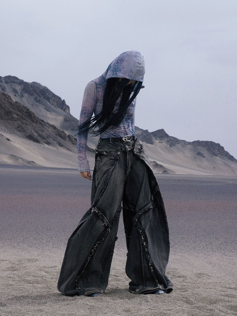 PERSONSOUL Fold Jeans ワイドパンツ ジーンズ BAGGY - personsoul