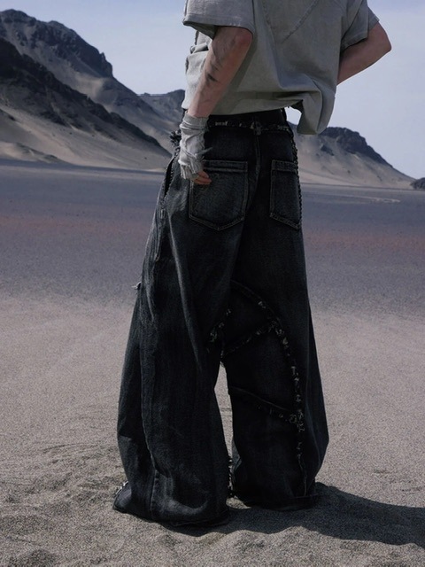 PERSONSOUL】Folded Structure Baggy Jeans | OUR BRAND