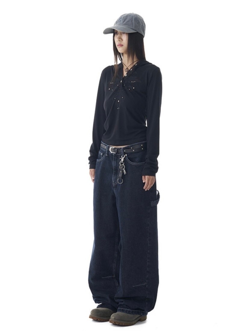 ★AAKAM★ Needlework Carpenter Denim Pants 【送料0/関税0】 AAKAM】Needlework Carpenter Denim Pants | OUR BRAND,AAKAM