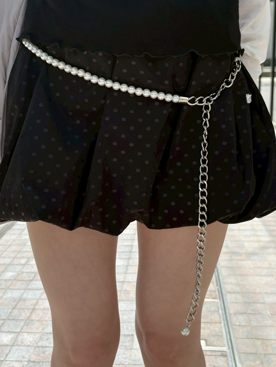 受注制【Never mind the XU】pearl waist chain