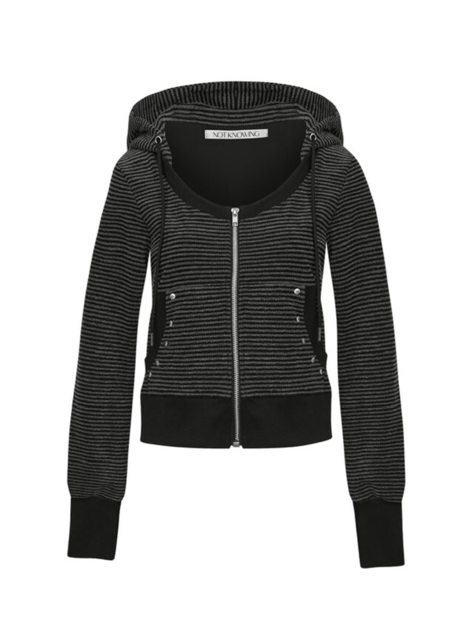 【NOT KNOWING】 U Neck Stripe Hood Zip Up /追跡付 NOT KNOWING】U Neck Stripe Hood Zip Up | OUR BRAND,NOT